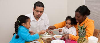 picture of a family having a meal