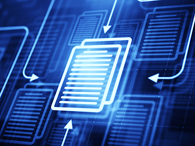 A digital icon representing a text document