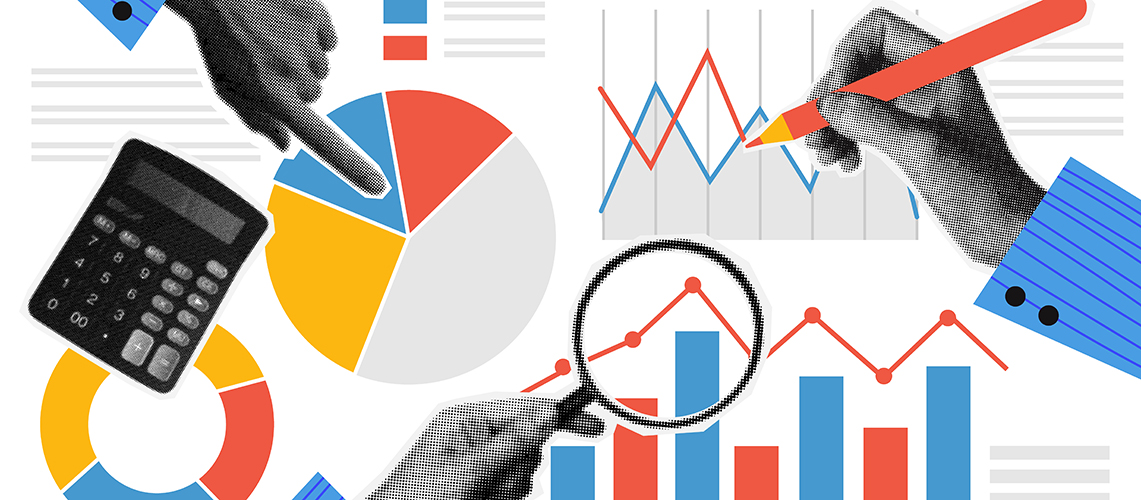 An illustration of graphs and charts