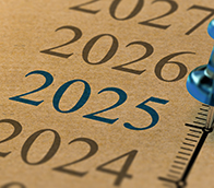 A timeline with 2025 highlighted A timeline with 2025 highlighted