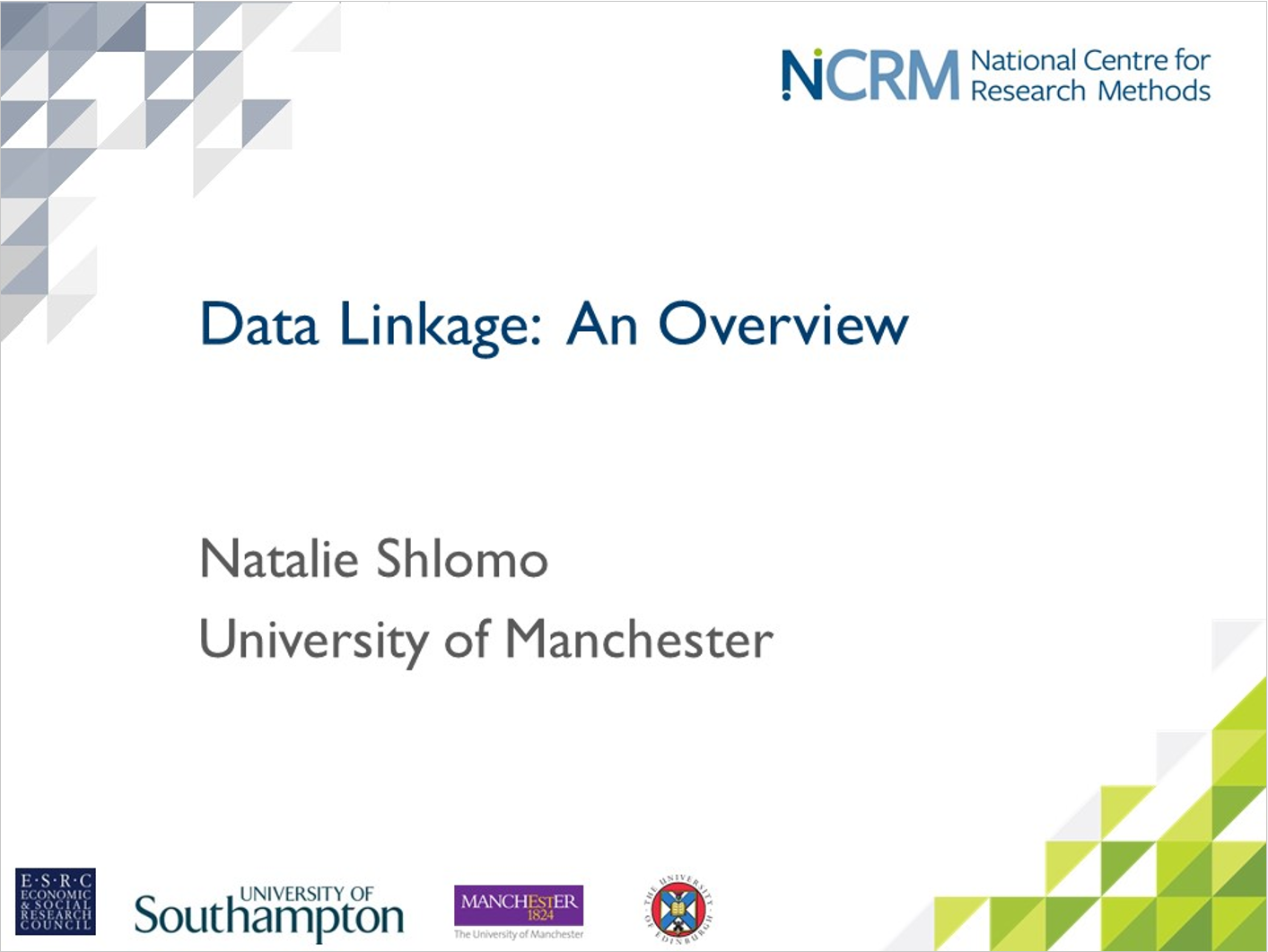 NCRM Online learning resources Data Linkage An Overview By Natalie